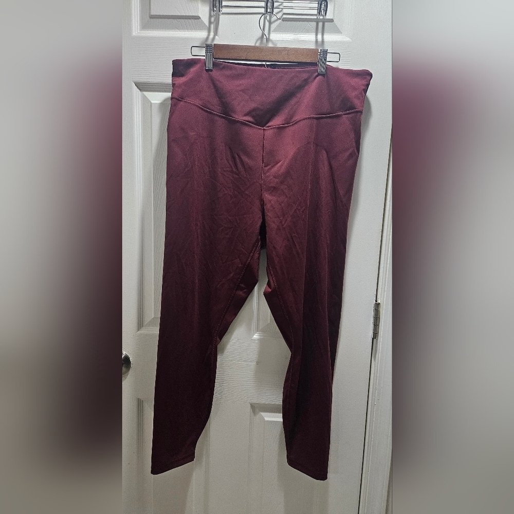 Savage X Fenty-Women's 3X Maroon Leggings Plus Size - Picture 3 of 9